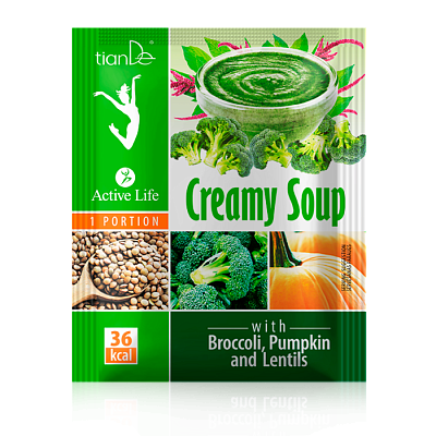 Cream Soup with Broccoli, Pumpkin and Lentils