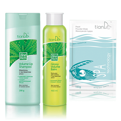 Při nákupu přípravků na vlasy s extraktem z aloe: šampon + balzám –  DÁREK  rozpustná maska „Perlový pudr“ z řady  SPA technology!