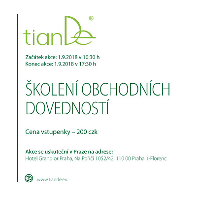 Билет на мероприятие в Чехии "Обучение Бизнес навыкам" 1 сентября 2018 г