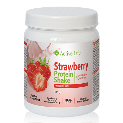 Strawberry Protein Shake with Inulin with sweetener